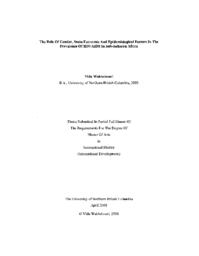 The role of gender, socio-economic and epidemiological factors in the prevalence of HIV/AIDS in Sub-Saharan Africa.