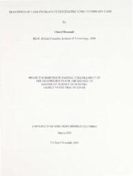 Transition of care from acute psychiatric care to primary care