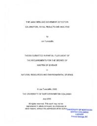 The UNBC bedload movement detector: calibration, initial results and analysis