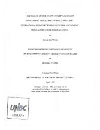 The role of gender in the conceptualization of economic distortions in World Bank and International Monetary Fund structural adjustment programmes in Sub-Saharan Africa