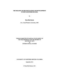 The meaning of reconciliation and development in post-genocide Rwanda.