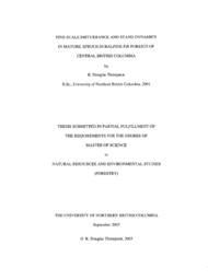 Fine-scale disturbance and stand dynamics in mature, spruce-subalpine fir forests of central British Columbia.