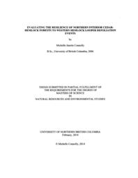 Evaluating the resilience of northern interior cedar  hemlock forests to western hemlock looper defoliation events.