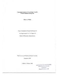Conceptual analysis of knowledge transfer within Talisman Energy Inc.