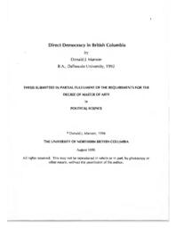 Direct democracy in British Columbia