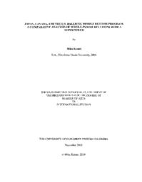 Japan, Canada, and the U.S. ballistic missile defense program: A comparative analysis of middle-power relations with a superpower.