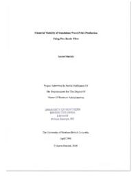 Financial viability of standalone wood pellet production using pine beetle fibre