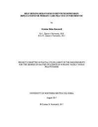 Help seeking behaviours in men with depression : implications for primary care practice in northern BC