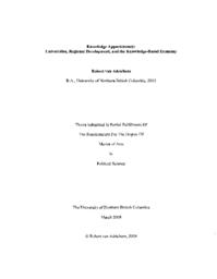 Knowledge appurtenancy: Universities, regional development, and the knowledge-based economy.