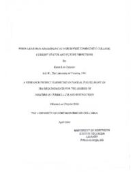 Prior learning assessment at Northwest Community College: current status and future directions