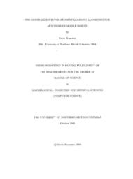 The generalized tutor-student learning algorithm for autonomous mobile robots.