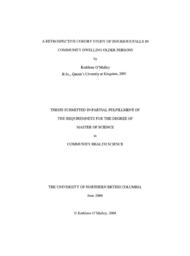 A retrospective cohort study of injurious falls in community dwelling older persons.