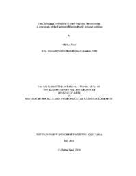 The Changing Governance of Rural Regional Development: A case study of the Cariboo-Chilcotin Beetle Action Coalition.