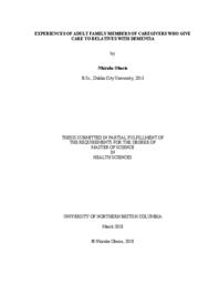 Experiences of adult family members of caregivers who give care to relatives with dementia