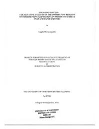 Engaging success: a qualitative analysis of the prospective benefits of implementing gainsharing in British Columbia's pulp and paper industry