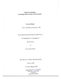 Wilps Wats'inaalukw: knowledge from the House of Wats'inaalukw