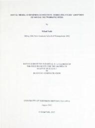 Social media as business ecosystem: modeling users' adoption of social networking sites