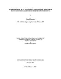 Decision-making of an autonomous vehicle in the presence of emergency vehicle using deep reinforcement learning