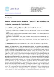 Building Interdisciplinary Research Capacity: a Key Challenge for Ecological Approaches in Public Health