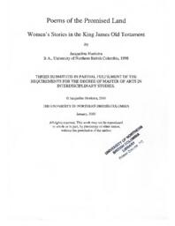 Poems of the promised land: women's stories in the King James Old Testament