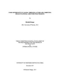 Food sovereignty in Canada: Emerging actors and competing ideas in national agri-food policymaking