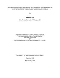 Sensitivity testing for the effects of sub-grid scale topography on snow evolution in the Canadian land surface scheme