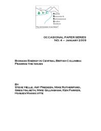 Biomass energy in central British Columbia: framing the issues