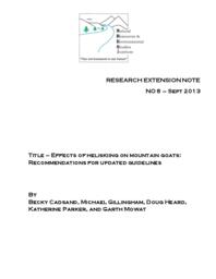 Effects of heliskiing on mountain goats: recommendations for updated guidelines