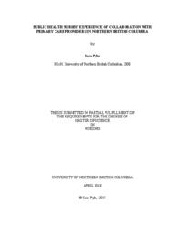 Public health nurses' experience of collaboration with primary care providers in northern British Columbia