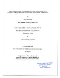From colonization to globalization: the Gitxsan Nation's struggle for jurisdiction within their traditional territories