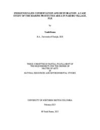 Indigenous-led conservation and restoration: A case study of the marine protected area in Naidiri Village, Fiji