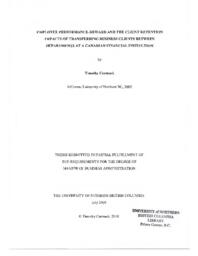 Employee performance-reward and the client retention impacts of transferring business clients between departments at a Canadian financial institution