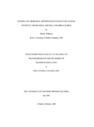 Gender and Aboriginal differences in elementary school students' CBM reading, writing, and DIBELS scores.