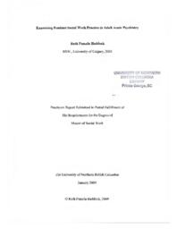 Examining feminist social work practice in adult acute psychiatry