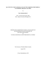 Quantifying the water balance of two northeastern boreal watersheds, British Columbia