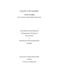 Entropy debt: A link to sustainability?