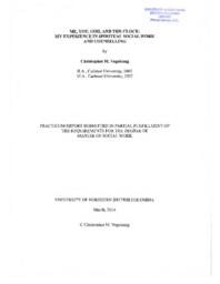 Me, you, God, and the clock: my experience in spiritual social work and counselling