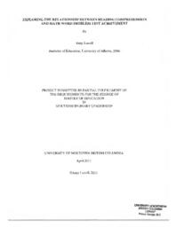 Exploring the relationship between reading comprehension and math word problem test achievement