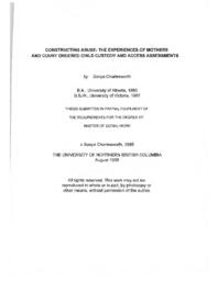 Constructing abuse: the experiences of mothers and court ordered child custody and access assessments