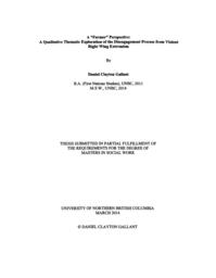 A "Former" Perspective: A Qualitative Thematic Exploration of the Disengagement Process from Violent Right Wing Extremism.