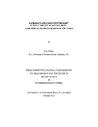 Landscape and collective memory in post-conflict Ayacucho, Peru