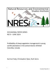 Profitability of sheep vegetation management in young conifer plantations in the central interior of British Columbia, Canada