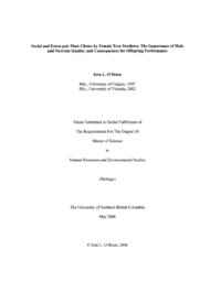 Social and extra-pair mate choice by female tree swallows: The importance of male and nest-site quality, and consequences for offspring performance.