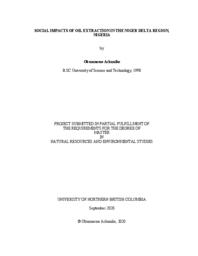 Social impacts of oil extraction in the Niger Delta region, Nigeria