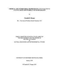 Chemical and antimicrobial properties of Moringa (Moringa oleifera) root and its impact on water quality