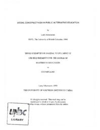 Social constructivism in public alternative education