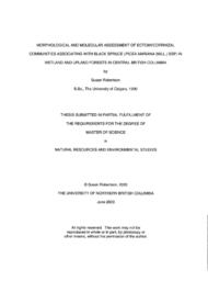 Morphological and molecular assessment of ectomycorrhizal communities associating with black spruce (Picea mariana (Mill.) BSP) in wetland and upland forests in central British Columbia.