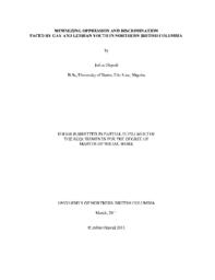 Minimizing oppression and discrimination faced by gay and lesbian youth in Northern British Columbia.