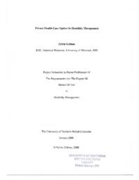Private health care option in disability management