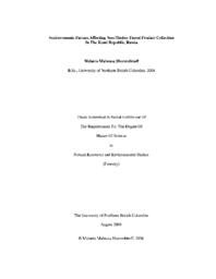 Socioeconomic factors affecting non-timber forest product collection in the Komi Republic, Russia.